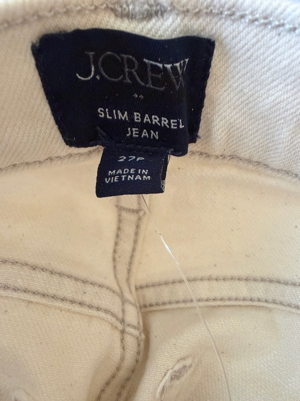 J Crew Factory Slim Petite barrel-leg jean in all-day stretch Ecru New 27 Petite - Picture 6 of 8